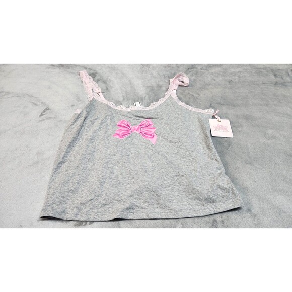 NWT VS PINK x LOVESHACKFANCY XXL Heather Gray Cami Top - Picture 1 of 7